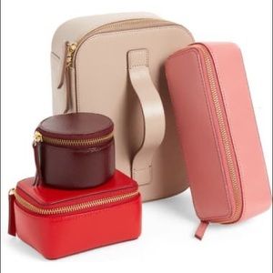 Nordstrom 4-Piece Saffiano Leather Train Case